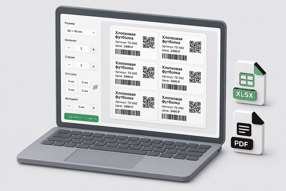 Редактор этикеток работает в браузере